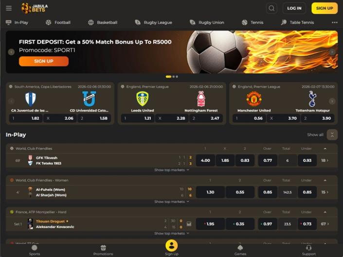 Jabulabets Casino Sports Home Page