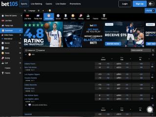 Bet105 Sports Home Page