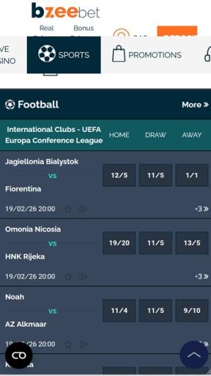 Bzeebet Casino Sports Lobby mobile